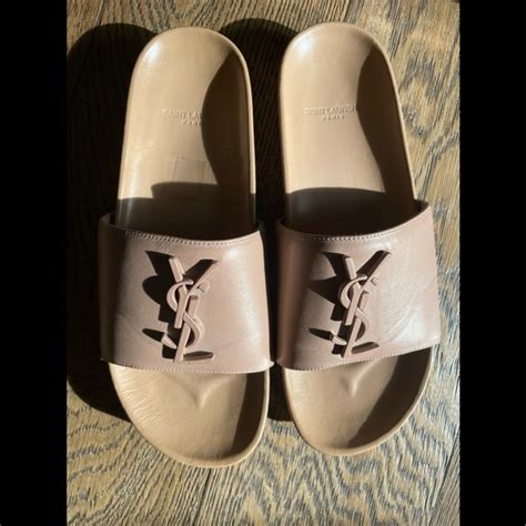 ysl joan leather slides